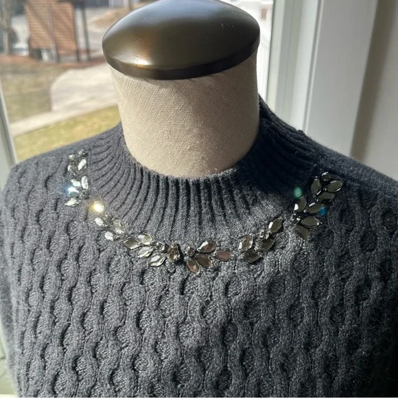 Simply Vera Crystal Neck Knit Layered Sweater, Size L - Picture 7 of 14